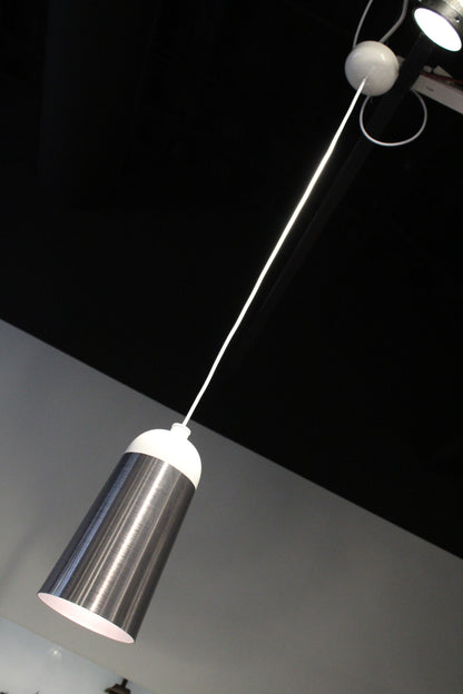 Abel Ceiling Pendant Lamp - Silver & White Aluminum