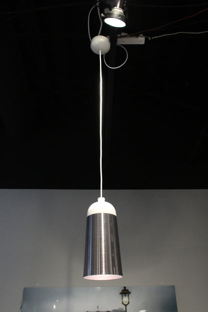 Abel Ceiling Pendant Lamp - Silver & White Aluminum