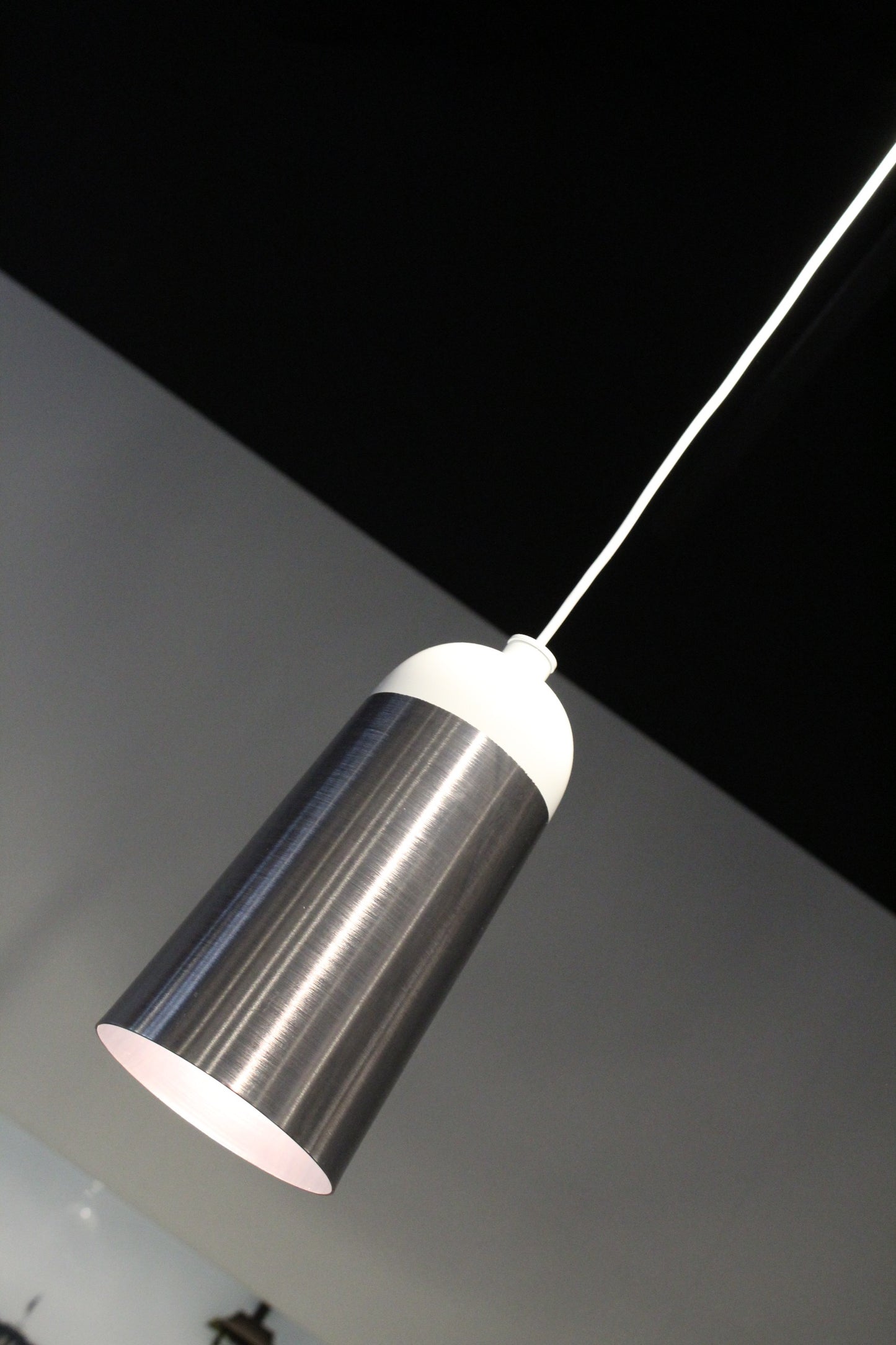 Abel Ceiling Pendant Lamp - Silver & White Aluminum