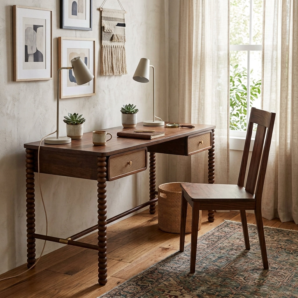Twist Cane Solid Wood Desk