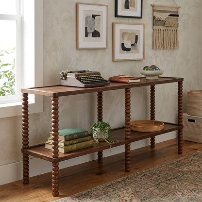 Twist Cane Solid Wood Console Table