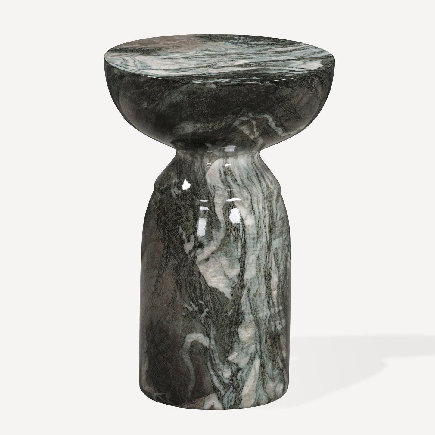 Echo End Table - Grey/Blush Marble