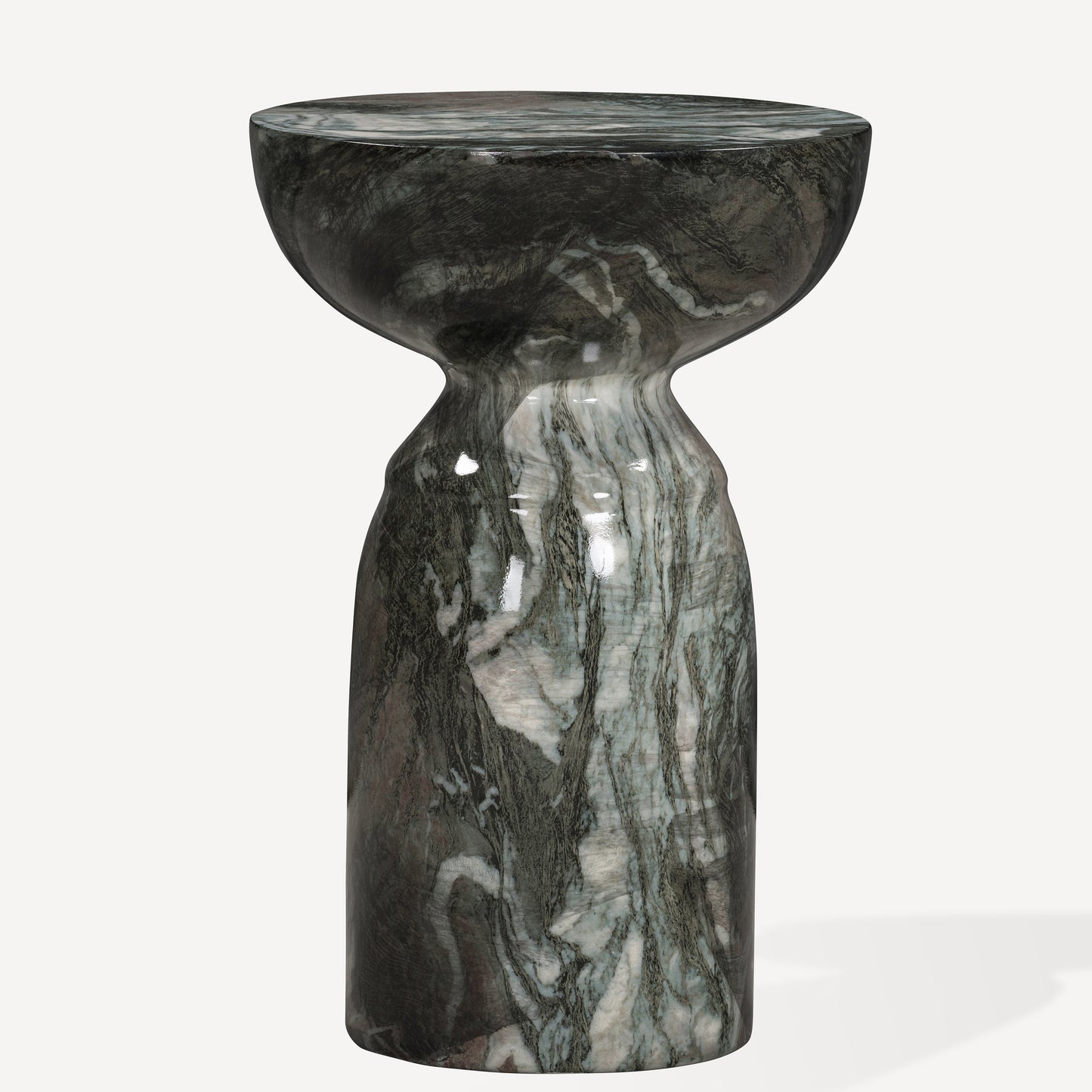 Echo End Table - Grey/Blush Marble