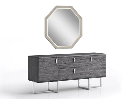 Chloe Rectangular Mirror - High Gloss Grey