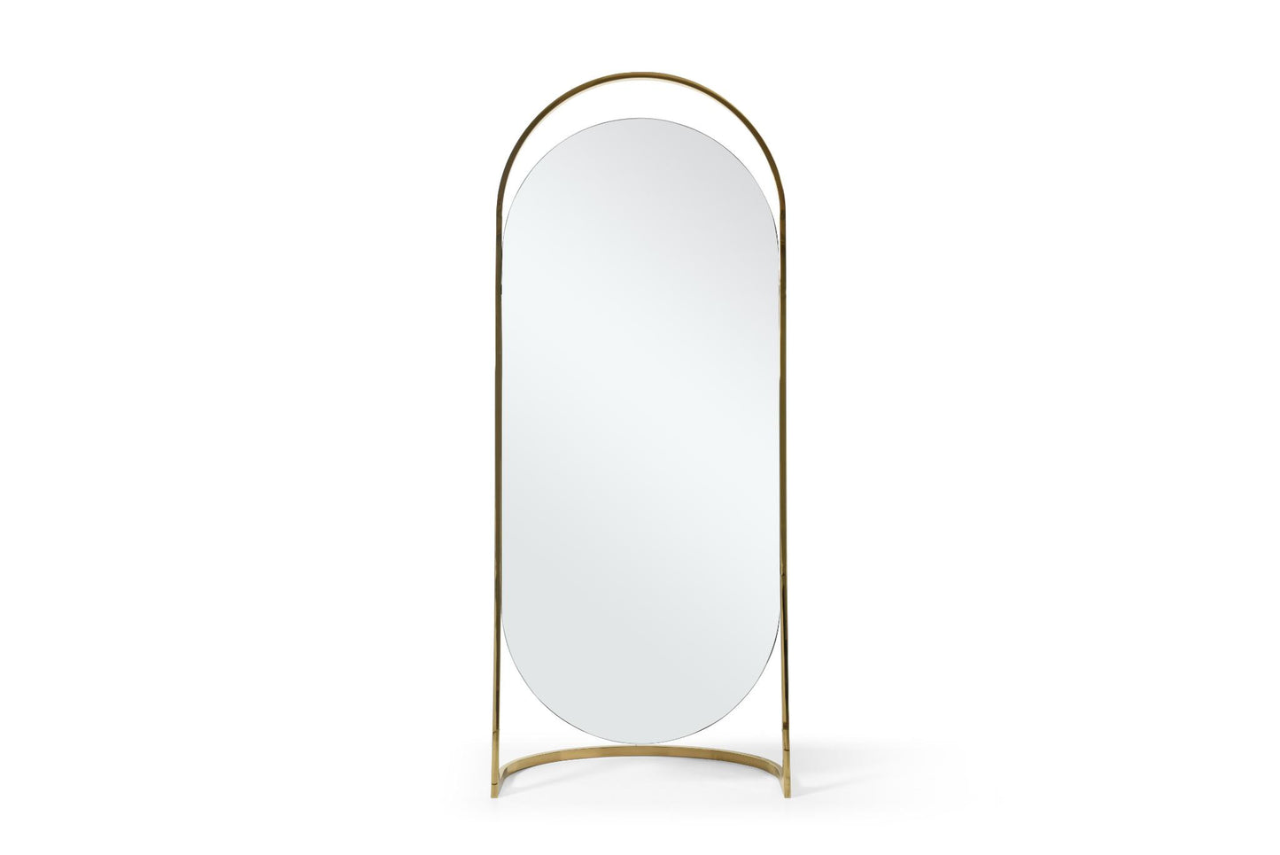 Celina Arched Floor Mirror in Gold Stainless Steel
