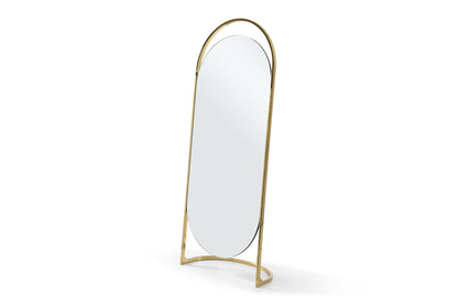 Celina Arched Floor Mirror in Gold Stainless Steel