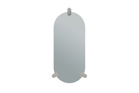 Anaconda Oval Mirror - Silver/Nickel