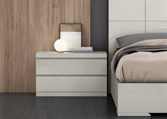 Anna Large Nightstand - High Gloss Grey