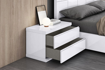 Anna Large Nightstand - High Gloss White