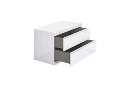Anna Large Nightstand - High Gloss White