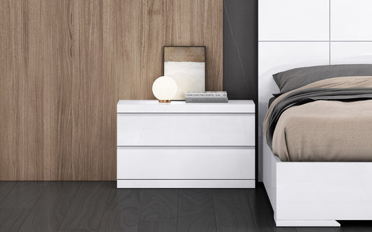 Anna Large Nightstand - High Gloss White