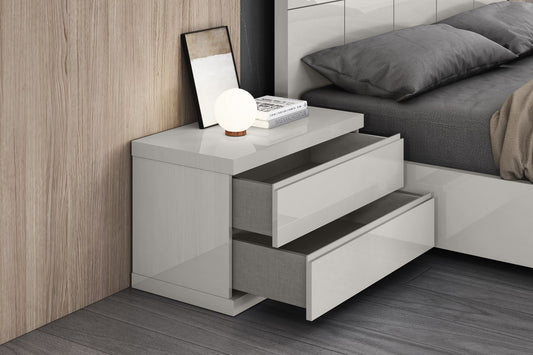 Anna Small Nightstand - High Gloss Grey