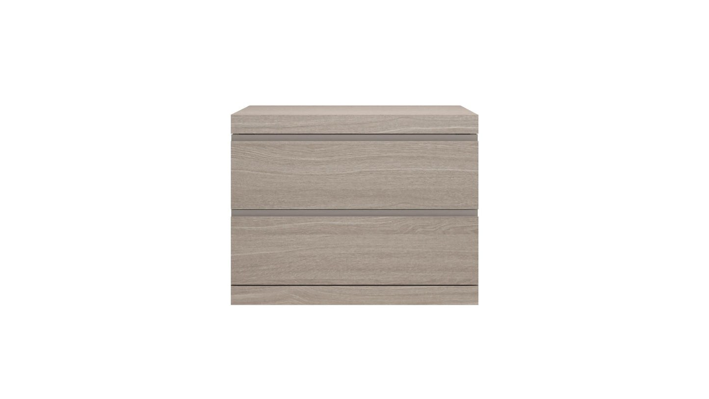 Anna 2-Drawer Small Nightstand - Matte White Oak