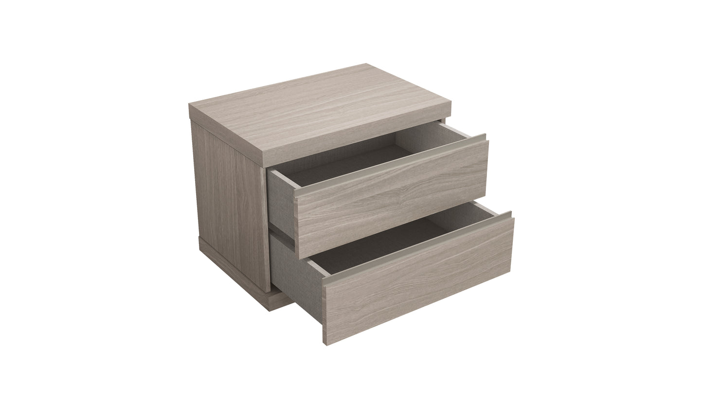 Anna 2-Drawer Small Nightstand - Matte White Oak