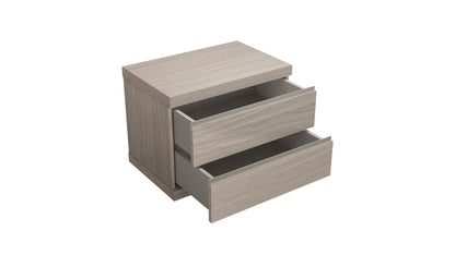 Anna 2-Drawer Small Nightstand - Matte White Oak