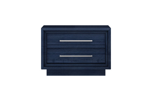 Alexander 2-Drawer Nightstand - High Gloss Sapphire Blue