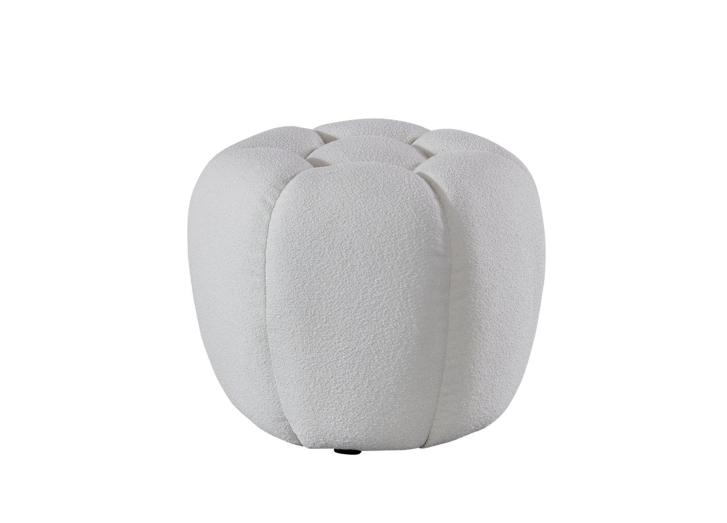 Nest White Boucle Upholstered Ottoman