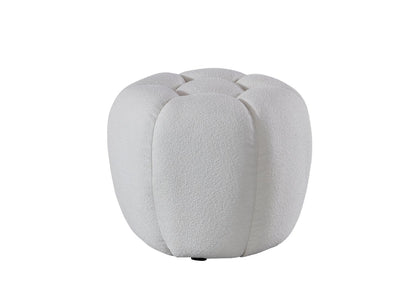 Nest White Boucle Upholstered Ottoman