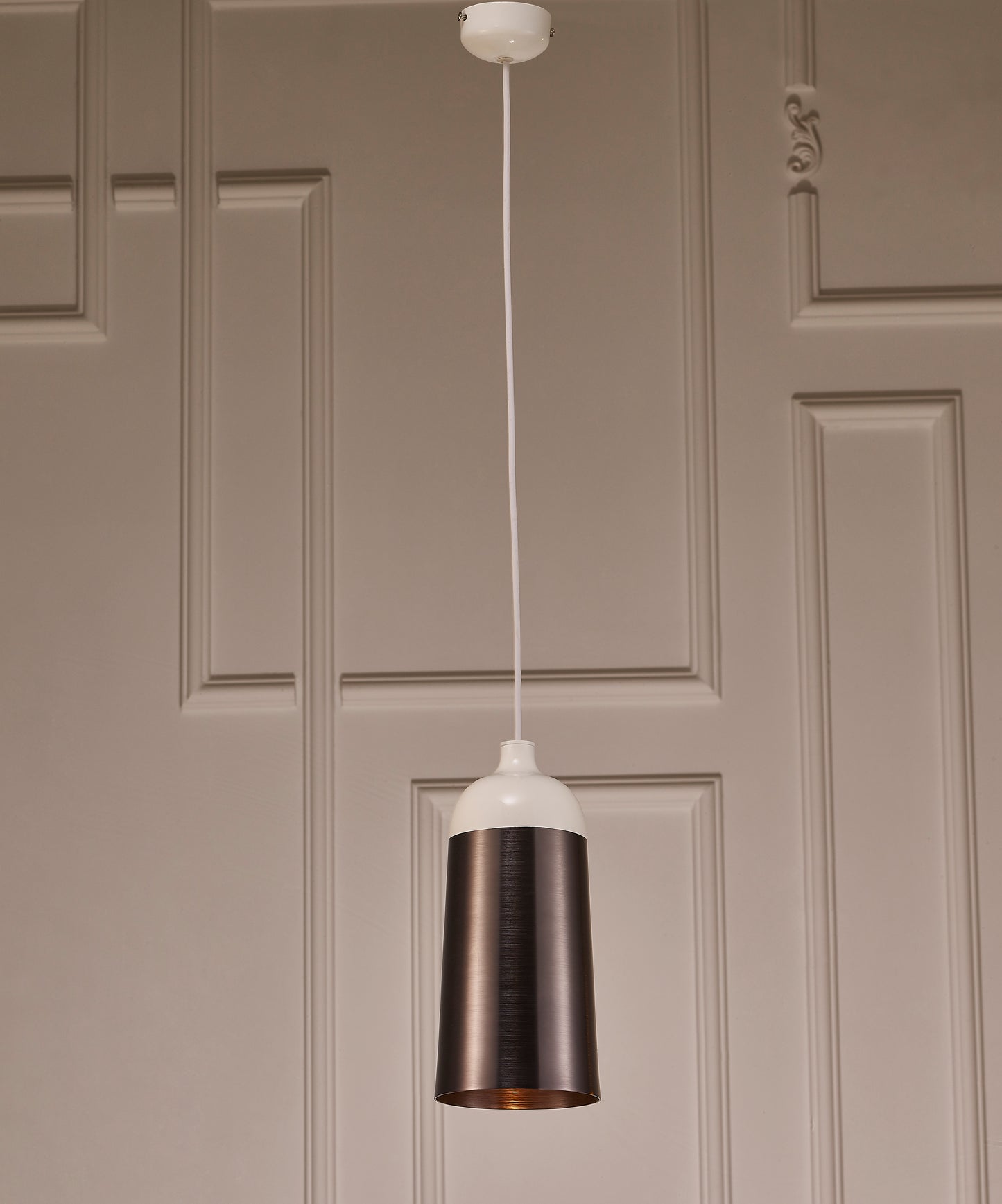 Abel Ceiling Pendant Lamp - Silver & White Aluminum