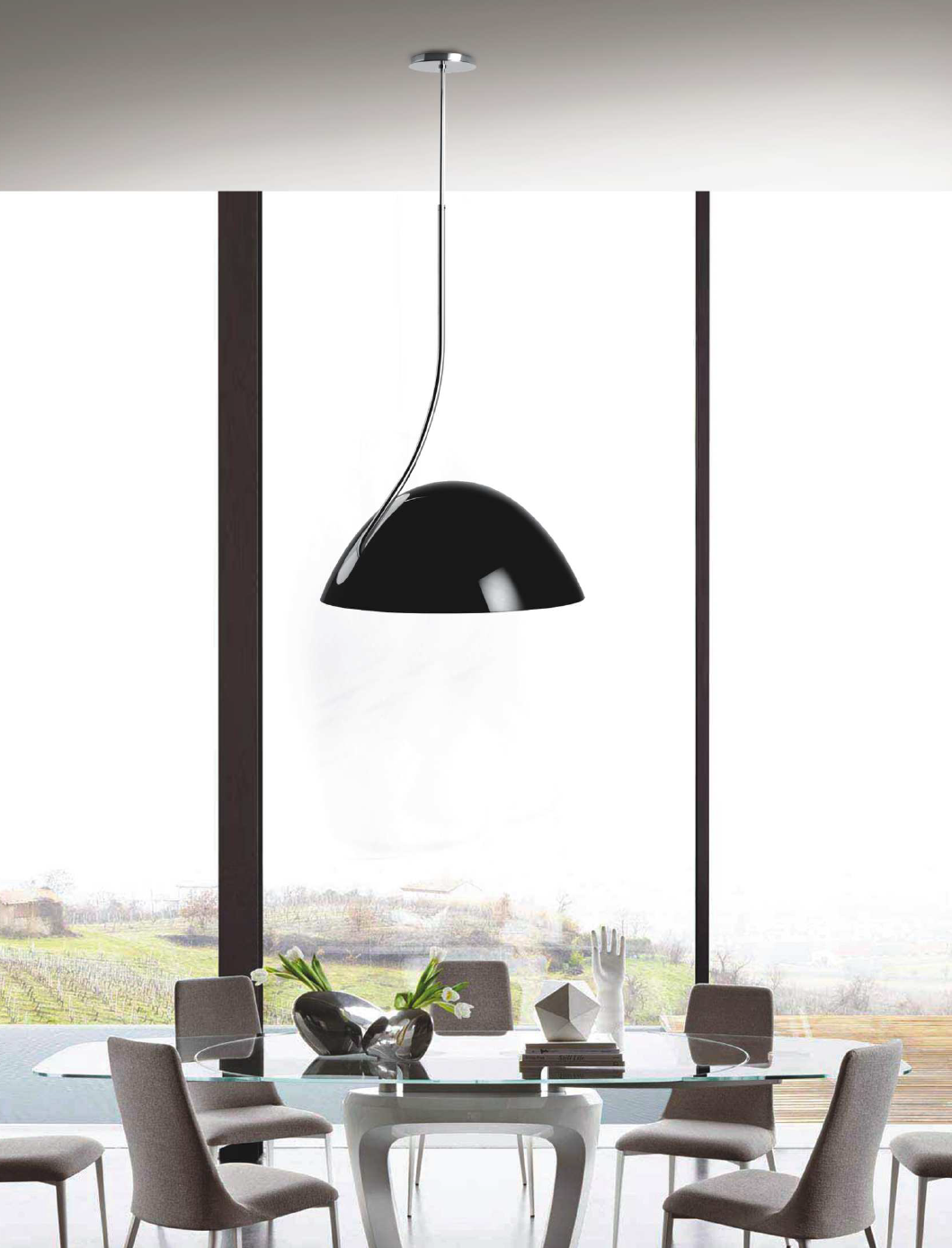 Bryce Contemporary Pendant Lamp - Matte Black Aluminum
