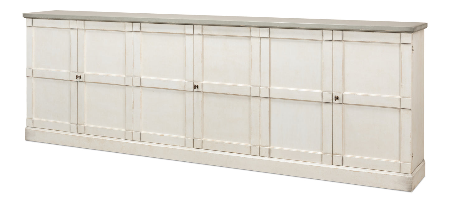 Luciana Wood Doors Buffet - White/Grey