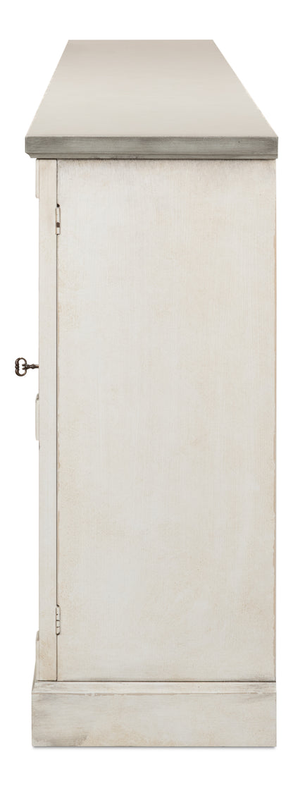 Luciana Wood Doors Buffet - White/Grey