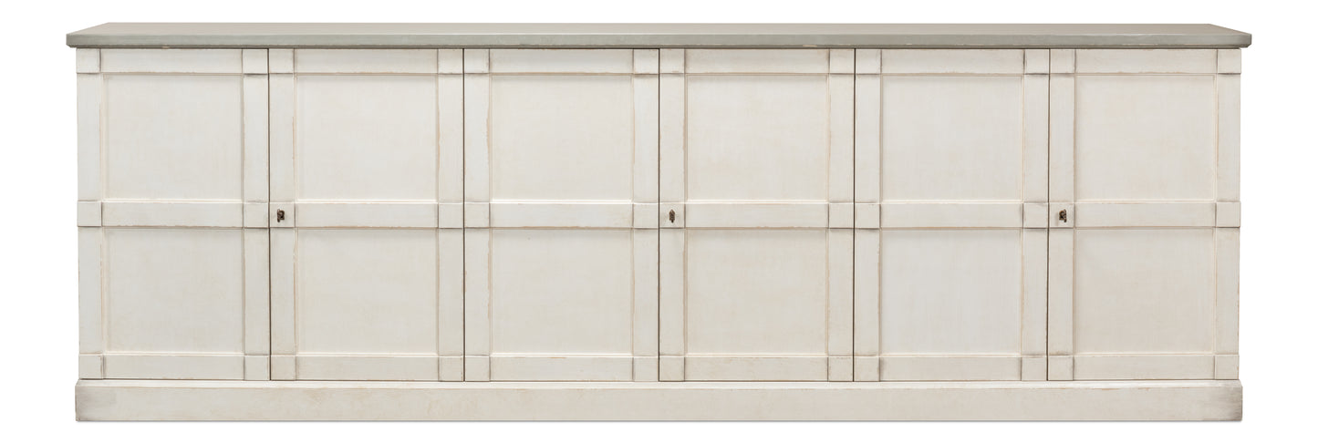 Luciana Wood Doors Buffet - White/Grey