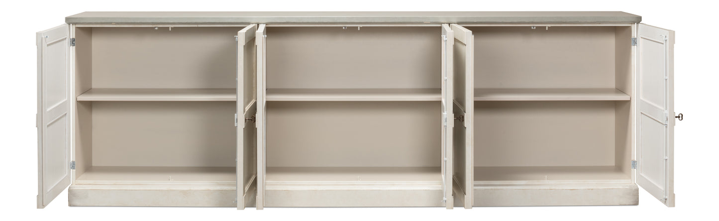 Luciana Wood Doors Buffet - White/Grey