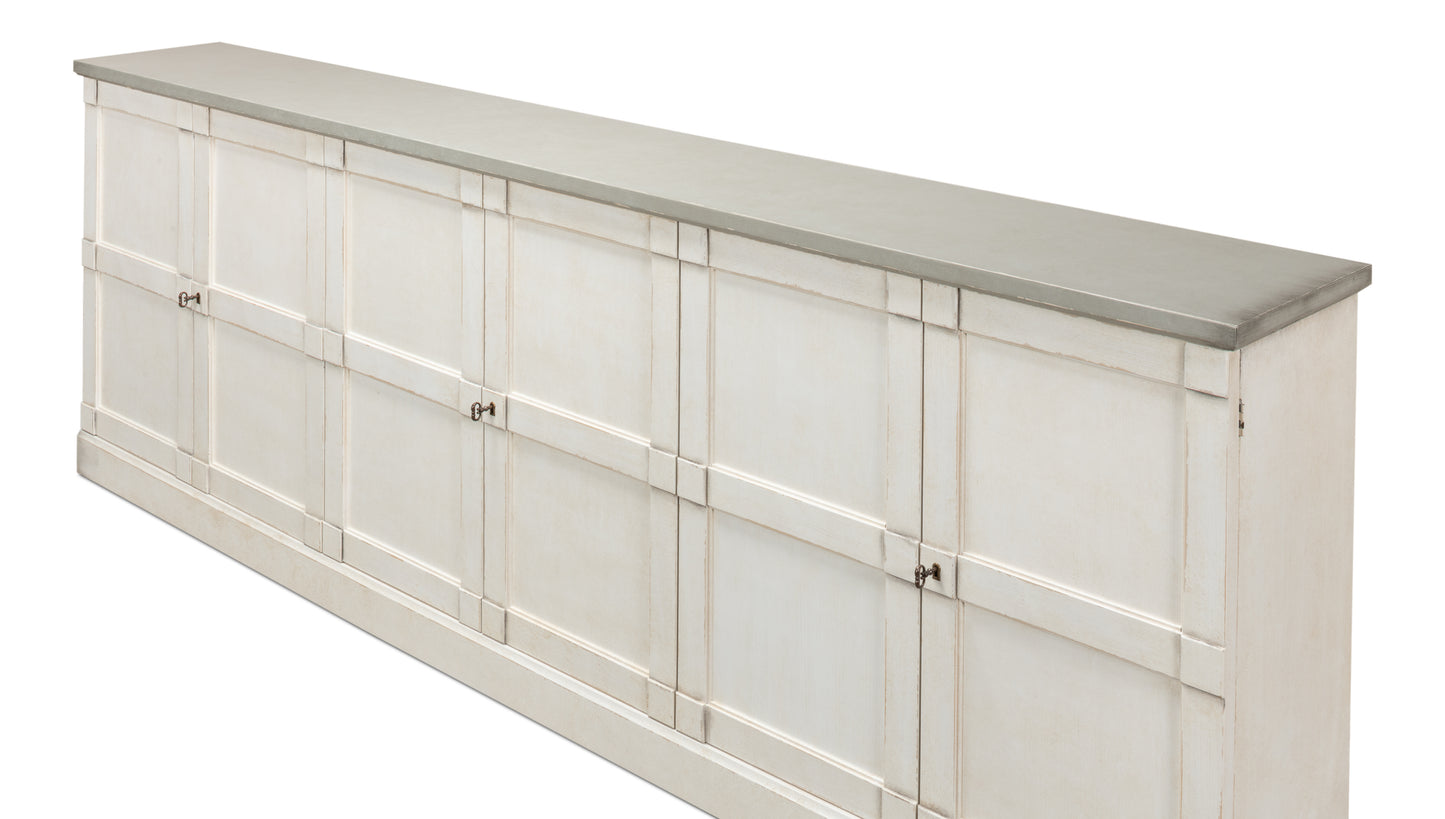 Luciana Wood Doors Buffet - White/Grey