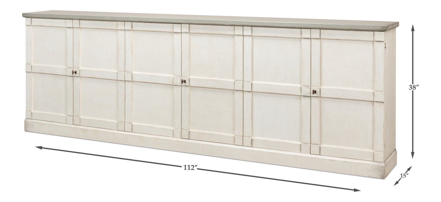 Luciana Wood Doors Buffet - White/Grey
