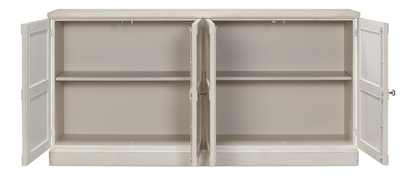 Lionisio Buffet 75" Stucco White - Wood Doors