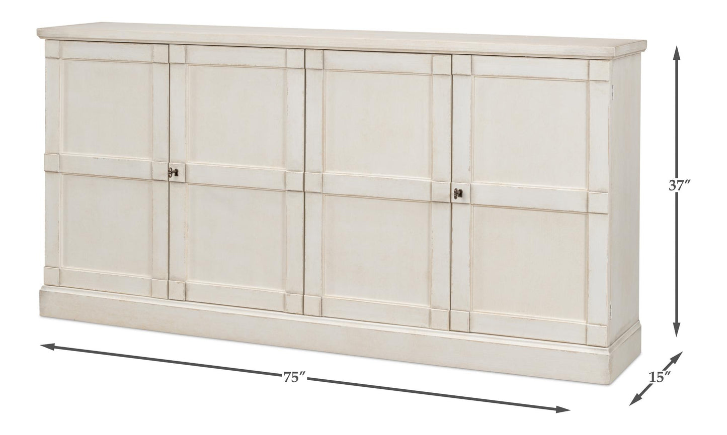 Lionisio Buffet 75" Stucco White - Wood Doors