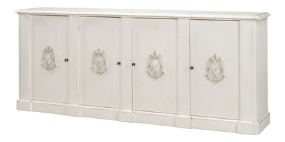 Crested Wall Cabinet,White/White Finish