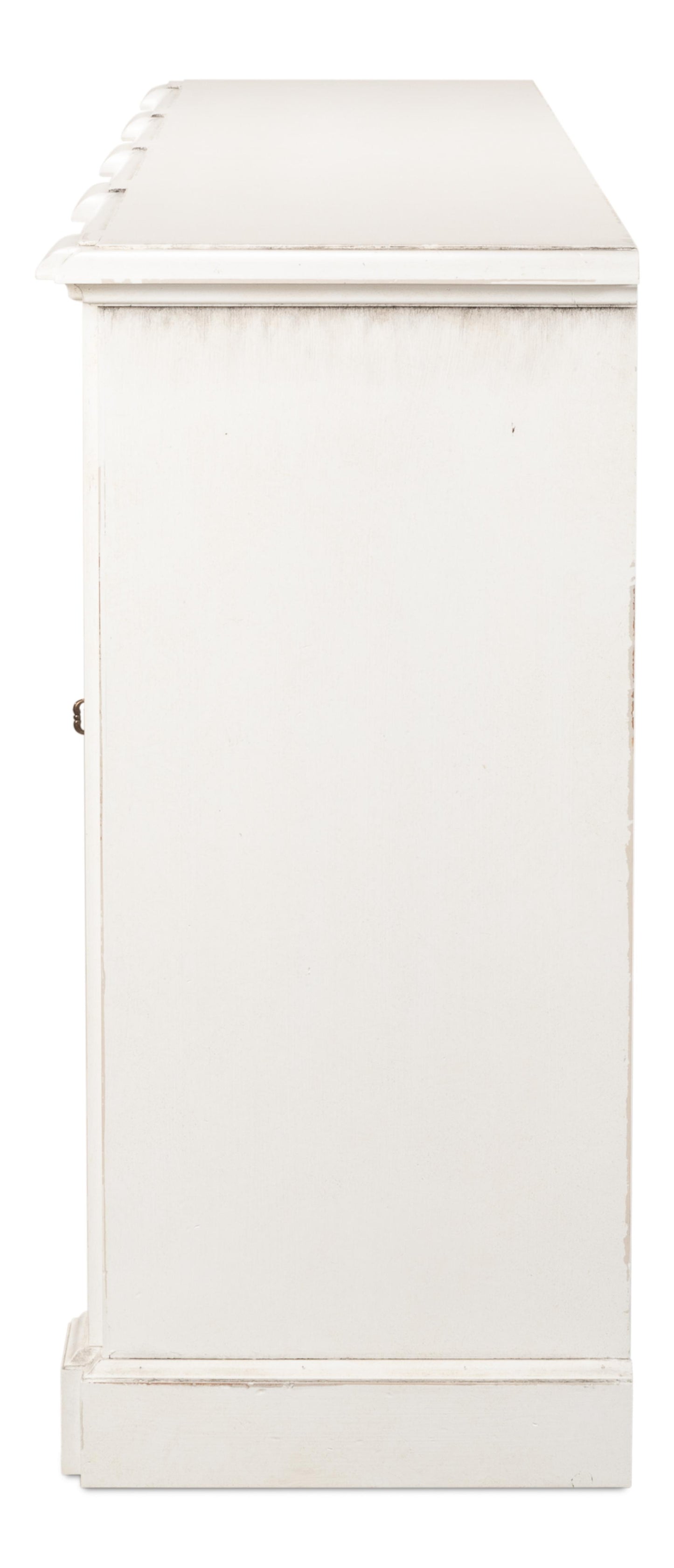 Crested Wall Cabinet,White/White Finish