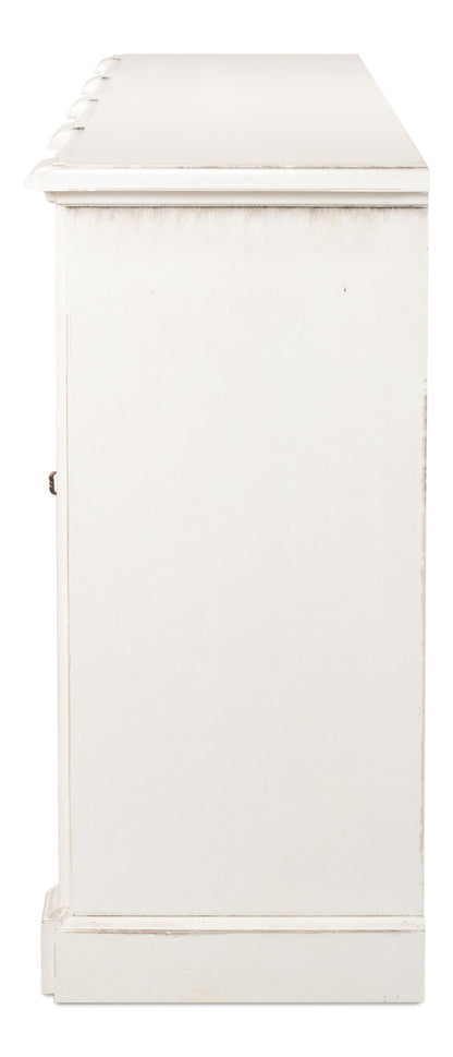 Crested Wall Cabinet,White/White Finish