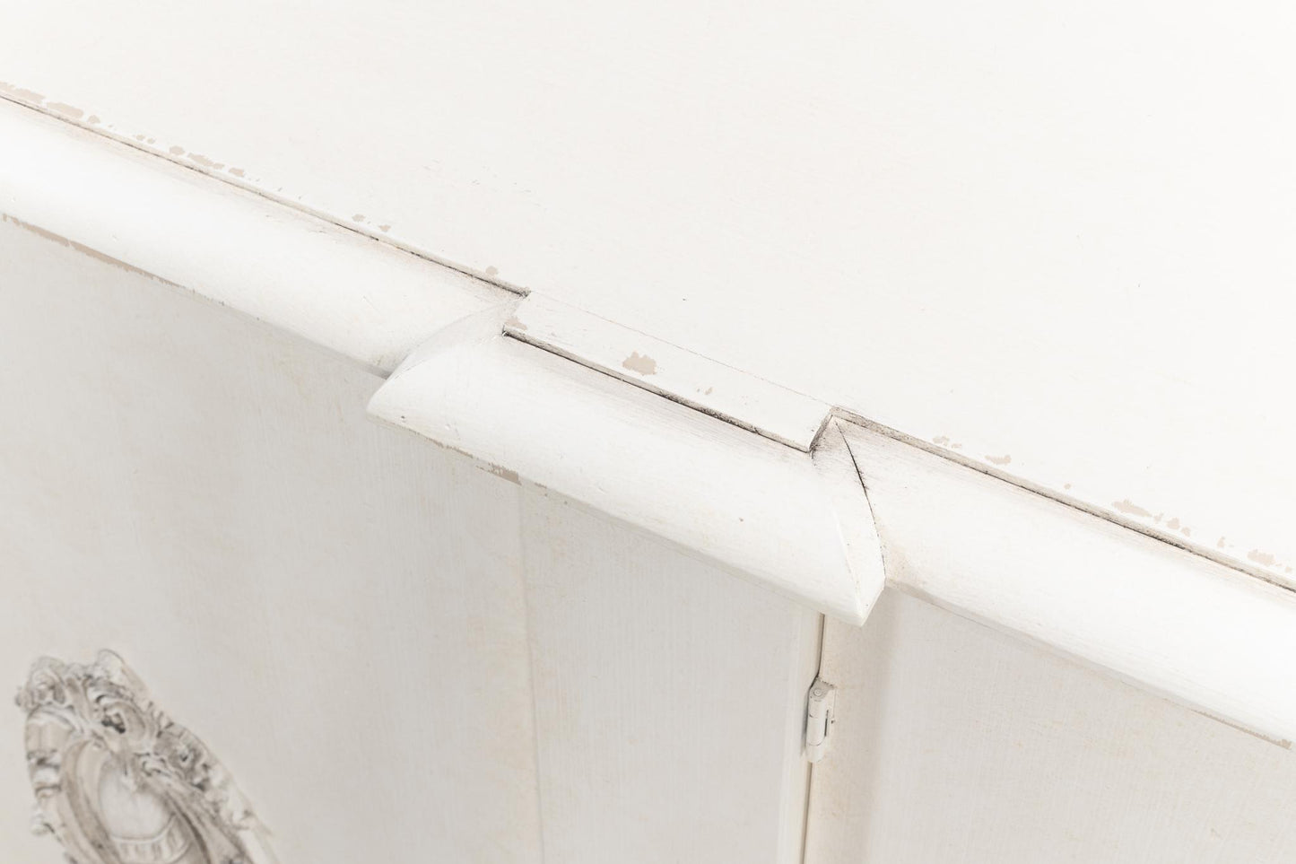 Crested Wall Cabinet,White/White Finish