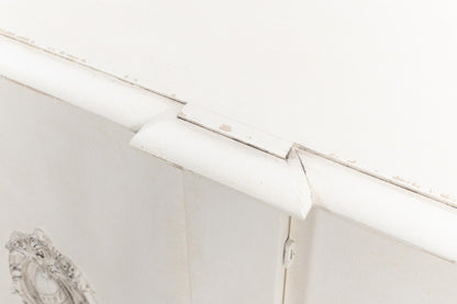 Crested Wall Cabinet,White/White Finish