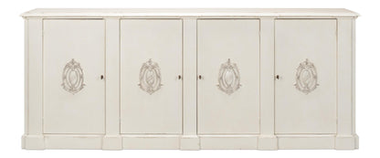 Crested Wall Cabinet,White/White Finish