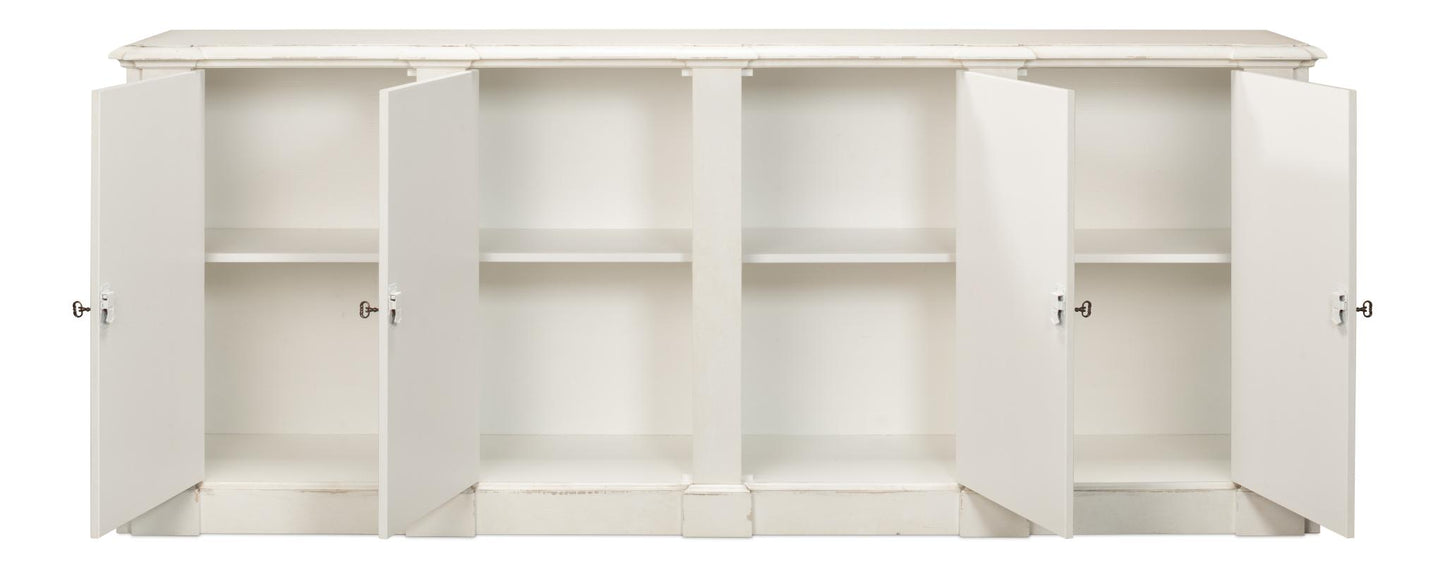 Crested Wall Cabinet,White/White Finish
