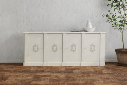Crested Wall Cabinet,White/White Finish