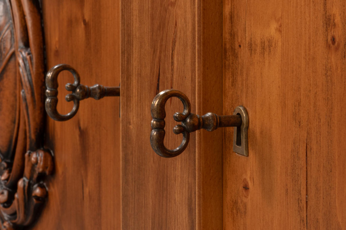 Crested Wall Cabinet,Noce Anticato