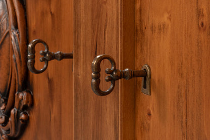 Crested Wall Cabinet,Noce Anticato