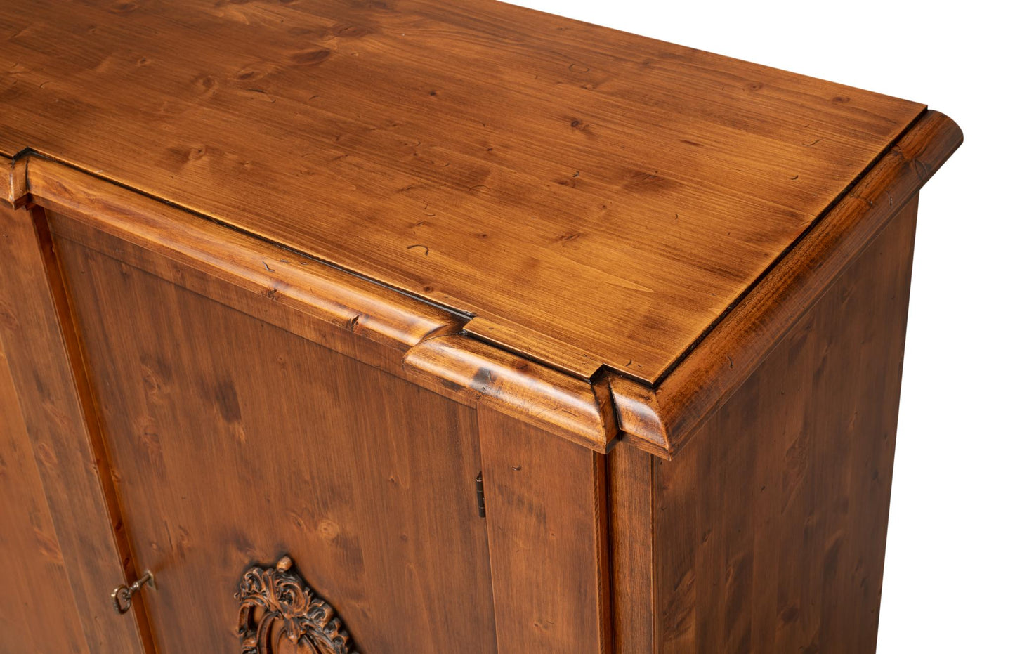 Crested Wall Cabinet,Noce Anticato