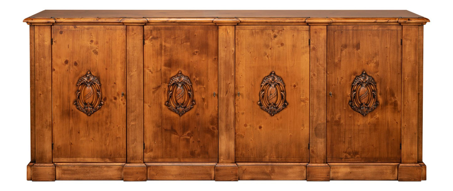 Crested Wall Cabinet,Noce Anticato