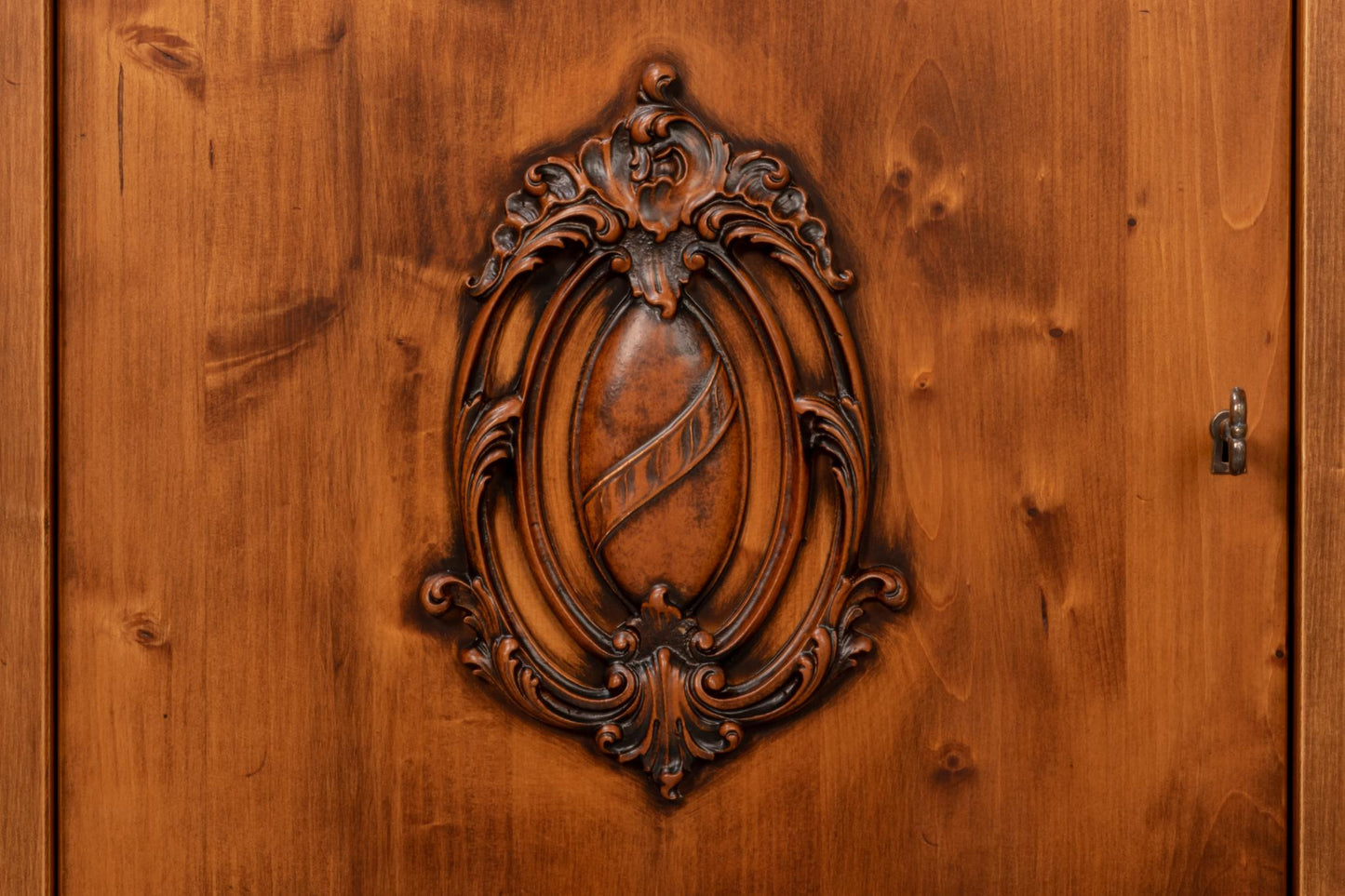 Crested Wall Cabinet,Noce Anticato