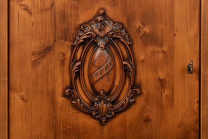 Crested Wall Cabinet,Noce Anticato