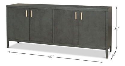 Blanco 4 Door Buffet, Stone Grey