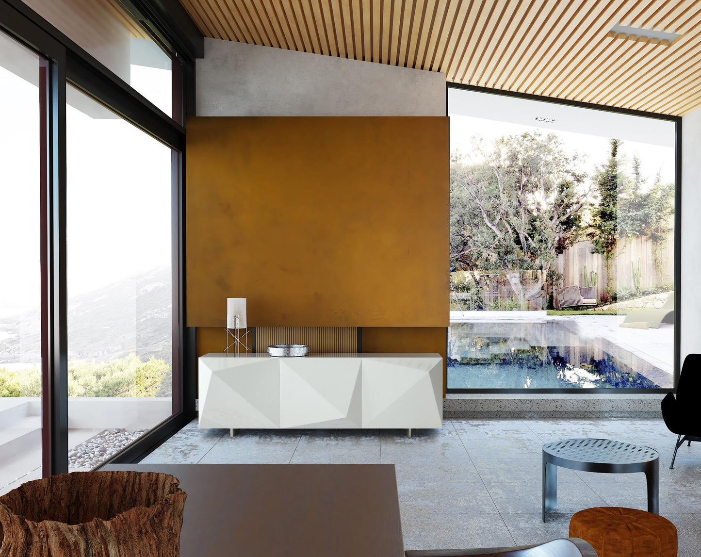 Geneva White Marble Buffet