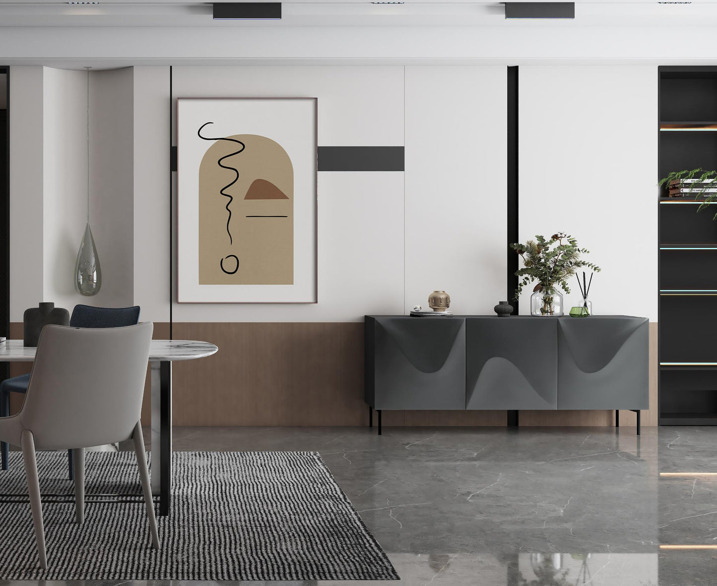 Kaya Buffet - High Gloss Dark Grey