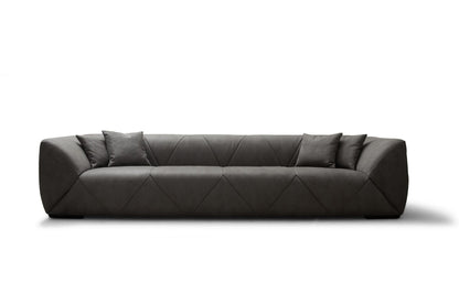 Quarry Quilted Dark Grey Nubuk Sofa